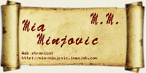 Mia Minjović vizit kartica